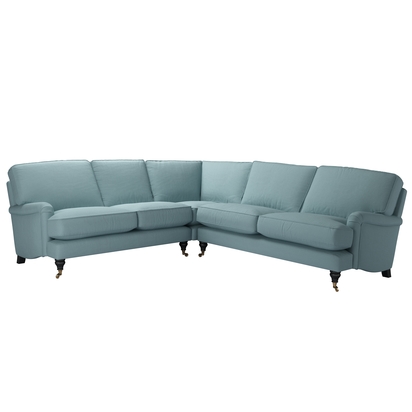 Bluebell LHF 2 Seat w RHF 2.5 Seat in Lagoon Brushed Linen Cotton