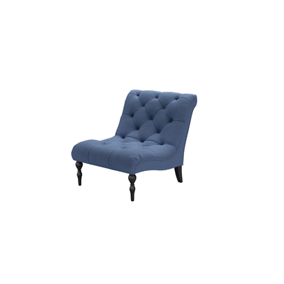 Claude Armchair in Oxford Blue Brushed Linen Cotton