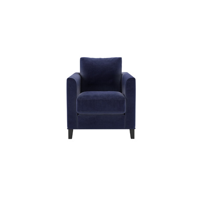 Izzy Armchair in Prussian Blue Cotton Matt Velvet