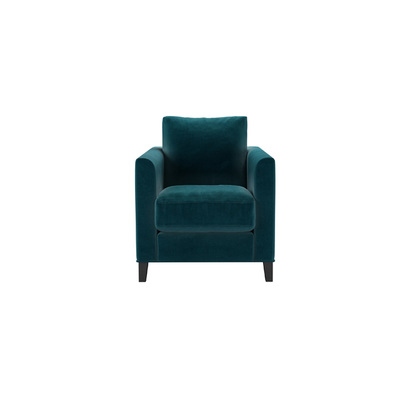 Izzy Armchair in Deep Turquoise Cotton Matt Velvet