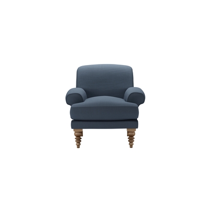 Saturday Armchair in Midnight Blue Brushed Linen Cotton