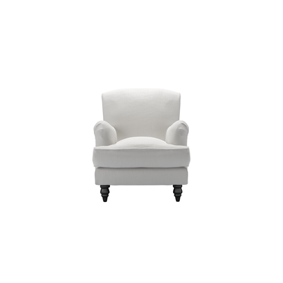 Snowdrop Small Armchair in Alabaster Brushed Linen Cotton