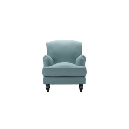 Snowdrop Small Armchair in Lagoon Brushed Linen Cotton