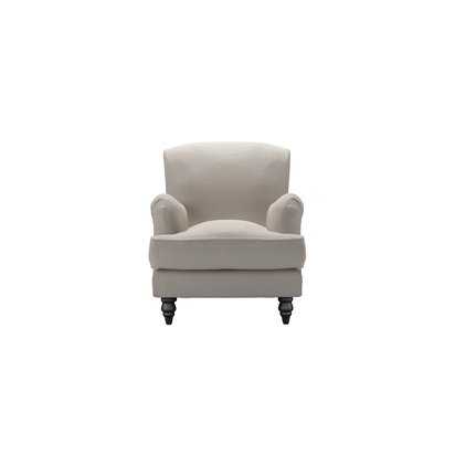 Snowdrop Small Armchair in Stone Brushed Linen Cotton