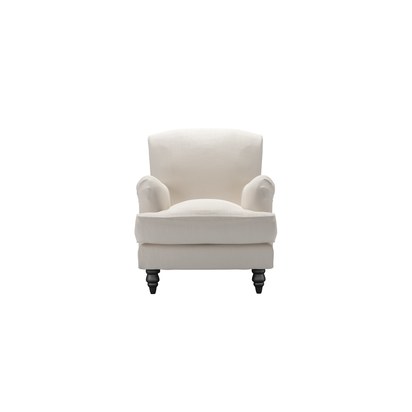Snowdrop Small Armchair in Taupe Brushed Linen Cotton