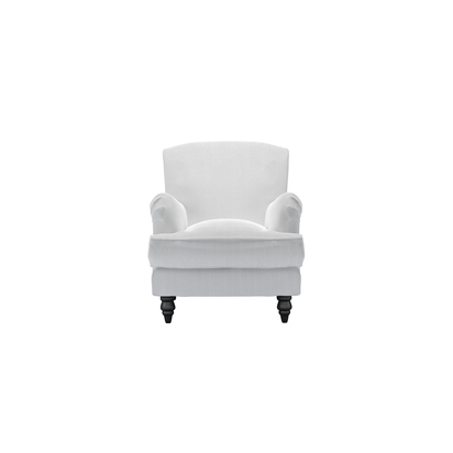 Snowdrop Small Armchair in Pumice House Herringbone Weave
