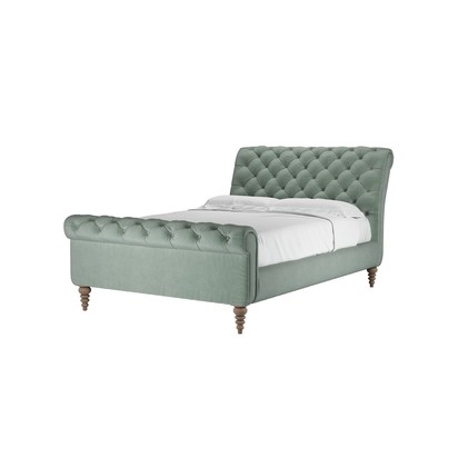 Knightsbridge Double Bed in Sage Smart Velvet