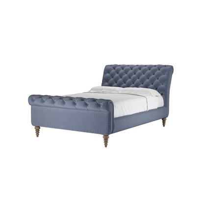 Knightsbridge Double Bed in Sapphire Smart Velvet