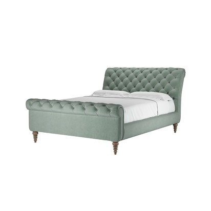 Knightsbridge King Bed in Sage Smart Velvet