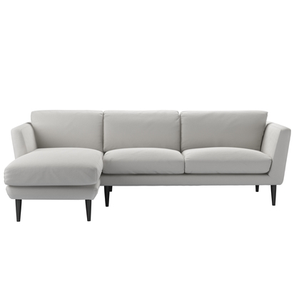 Holly Medium LHF Chaise Sofa in Alabaster Brushed Linen Cotton