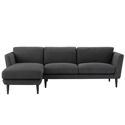 Holly Medium LHF Chaise Sofa in Charcoal Brushed Linen Cotton