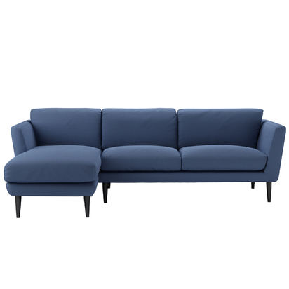 Holly Medium LHF Chaise Sofa in Oxford Blue Brushed Linen Cotton