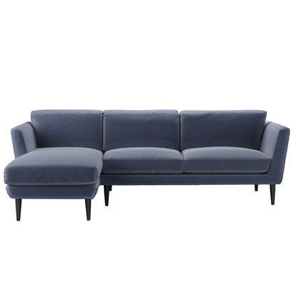 Holly Medium LHF Chaise Sofa in Sapphire Smart Velvet