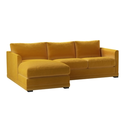 Aissa Small LHF Chaise Sofa in Butterscotch Cotton Matt Velvet