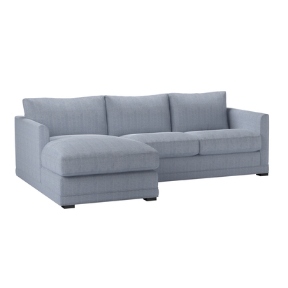 Aissa Small LHF Chaise Sofa in Uniform House Herringbone Weave
