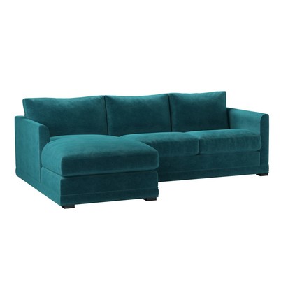 Aissa Small LHF Chaise Sofa in Neptune Smart Velvet