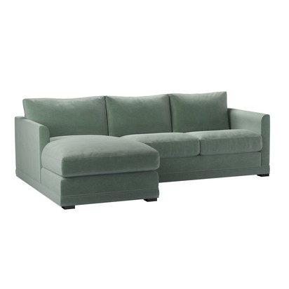 Aissa Small LHF Chaise Sofa in Sage Smart Velvet