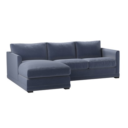 Aissa Small LHF Chaise Sofa in Sapphire Smart Velvet