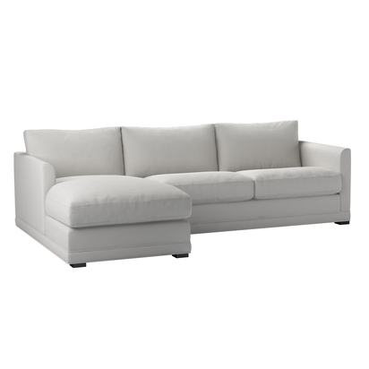 Aissa Medium LHF Chaise Sofa in Alabaster Brushed Linen Cotton