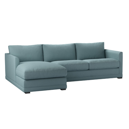 Aissa Medium LHF Chaise Sofa in Lagoon Brushed Linen Cotton