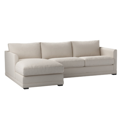 Aissa Medium LHF Chaise Sofa in Taupe Brushed Linen Cotton