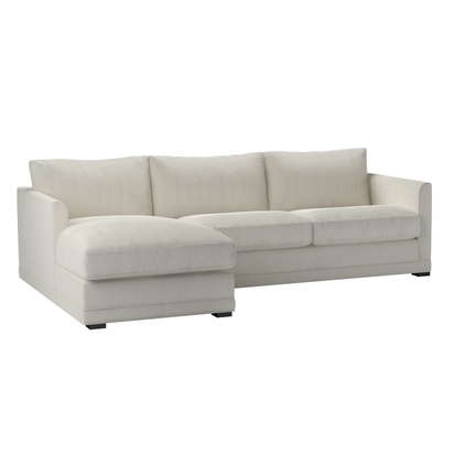 Aissa Medium LHF Chaise Sofa in Clay House Herringbone Weave