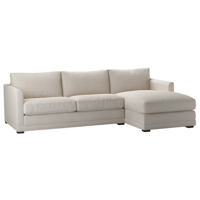 Aissa Medium RHF Chaise Sofa in Taupe Brushed Linen Cotton