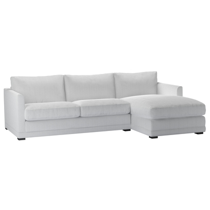 Aissa Medium RHF Chaise Sofa in Pumice House Herringbone Weave