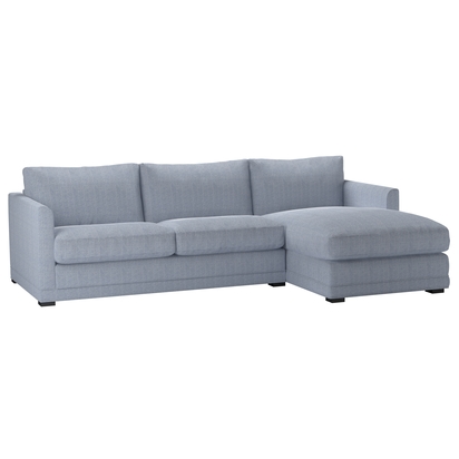 Aissa Medium RHF Chaise Sofa in Uniform House Herringbone Weave