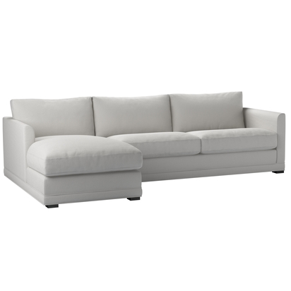 Aissa Large LHF Chaise Sofa in Alabaster Brushed Linen Cotton