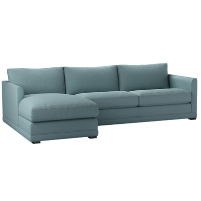 Aissa Large LHF Chaise Sofa in Lagoon Brushed Linen Cotton