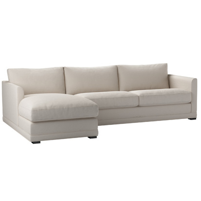 Aissa Large LHF Chaise Sofa in Taupe Brushed Linen Cotton