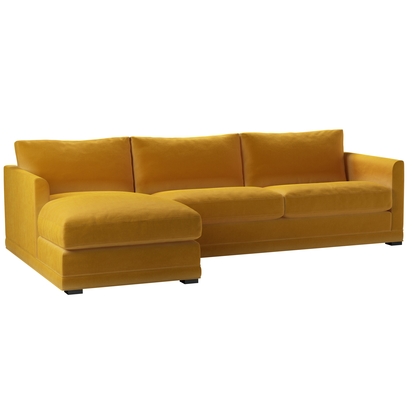 Aissa Large LHF Chaise Sofa in Butterscotch Cotton Matt Velvet