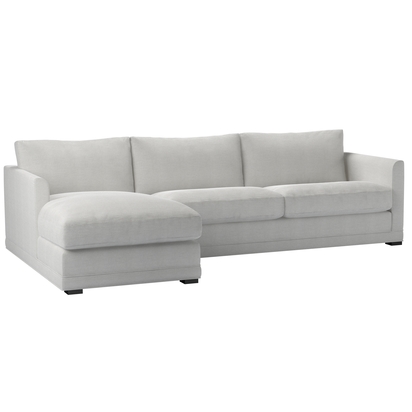 Aissa Large LHF Chaise Sofa in Pumice House Basket Weave