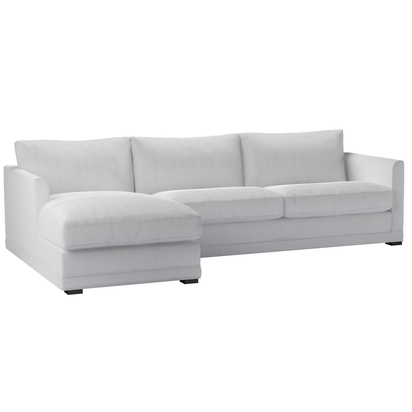 Aissa Large LHF Chaise Sofa in Pumice House Herringbone Weave