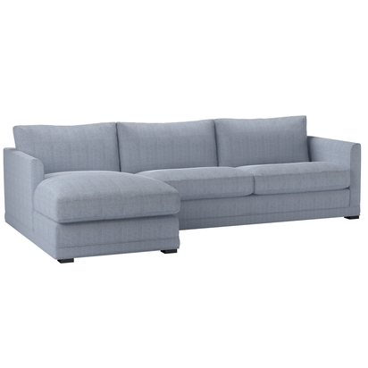 Aissa Large LHF Chaise Sofa in Uniform House Herringbone Weave