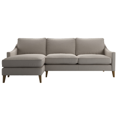 Iggy Medium LHF Chaise Sofa in Stone Brushed Linen Cotton