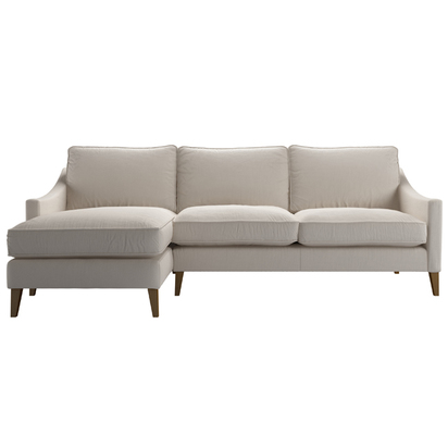 Iggy Medium LHF Chaise Sofa in Taupe Brushed Linen Cotton