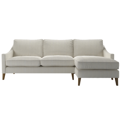 Iggy Medium RHF Chaise Sofa in Clay House Herringbone Weave