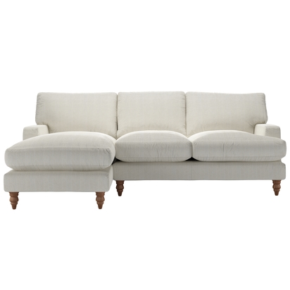 Isla Medium LHF Chaise Sofa in Clay House Herringbone Weave