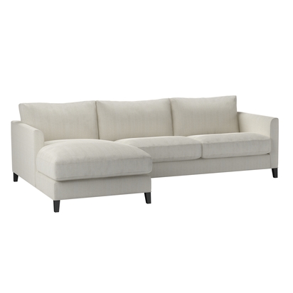 Izzy Medium LHF Chaise Sofa in Clay House Herringbone Weave