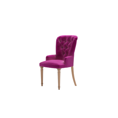 Sinclair Dining Chair in Peony Cotton Matt Velvet