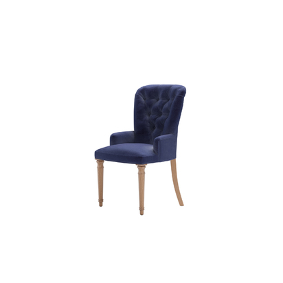 Sinclair Dining Chair in Prussian Blue Cotton Matt Velvet