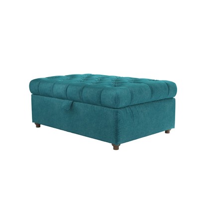 Valentin Medium Rectangular Storage Footstool in Neptune Smart Velvet