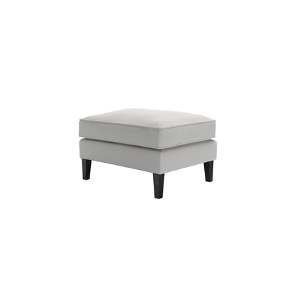 Iggy Medium Rectangular Footstool in Alabaster Brushed Linen Cotton