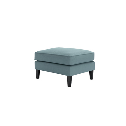 Iggy Medium Rectangular Footstool in Lagoon Brushed Linen Cotton