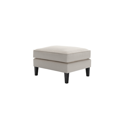 Iggy Medium Rectangular Footstool in Taupe Brushed Linen Cotton