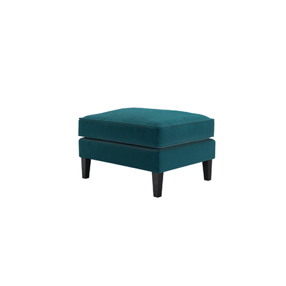 Iggy Medium Rectangular Footstool in Deep Turquoise Cotton Matt Velvet