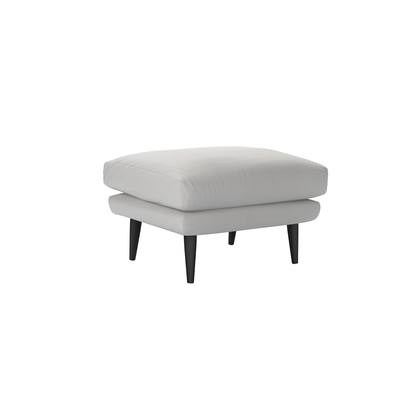 Holly Medium Rectangular Footstool in Alabaster Brushed Linen Cotton