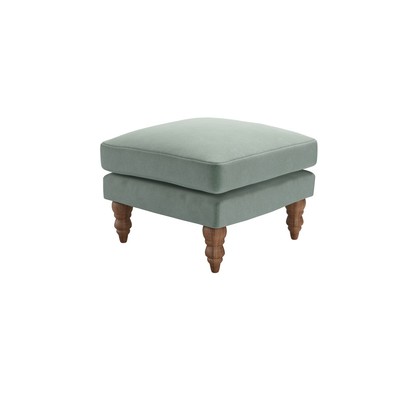 Isla Small Square Footstool in Sage Smart Velvet